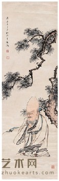 陈少梅 1940年作 寿星 镜心 97.5×30.2cm